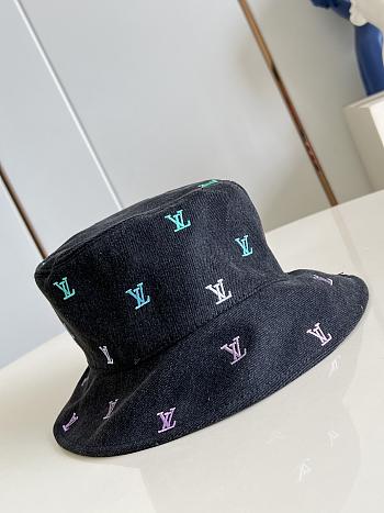 Kitlife Louis Vuitton Blason Shading Black Denim Bucket M7978M