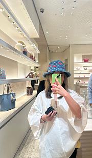 Kitlife Louis Vuitton Cherry Blue Denim Bucket Hat - 4