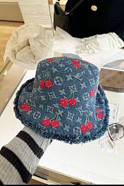 Kitlife Louis Vuitton Cherry Blue Denim Bucket Hat - 6
