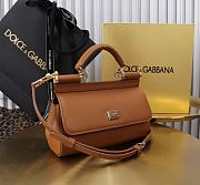 Kitlife Dolce & Gabbana Brown Leather Sicily Bag 18x11x6cm - 5