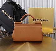 Kitlife Dolce & Gabbana Brown Leather Sicily Bag 18x11x6cm - 4