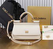 Kitlife Dolce & Gabbana White Leather Sicily Bag 18x11x6cm - 1