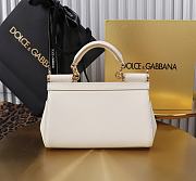 Kitlife Dolce & Gabbana White Leather Sicily Bag 18x11x6cm - 5