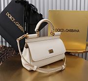 Kitlife Dolce & Gabbana White Leather Sicily Bag 18x11x6cm - 3