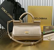 Kitlife Dolce & Gabbana Gold Leather Sicily Bag 18x11x6cm - 1