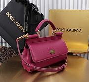 Kitlife Dolce & Gabbana Red Leather Sicily Bag 18x11x6cm - 3