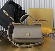 Kitlife Dolce & Gabbana Grey Leather Sicily Bag 18x11x6cm - 1