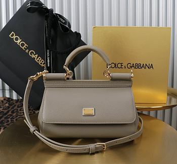 Kitlife Dolce & Gabbana Grey Leather Sicily Bag 18x11x6cm