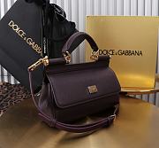 Kitlife Dolce & Gabbana Purple Leather Sicily Bag 18x11x6cm - 6