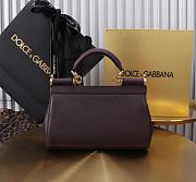 Kitlife Dolce & Gabbana Purple Leather Sicily Bag 18x11x6cm - 3