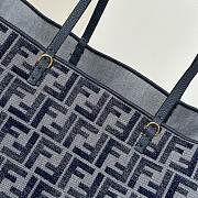 Kitlife Fendi Roll FF Pattern Double-sided Tote Bag Dark Blue 35x19.5x32cm - 2