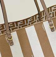 Kitlife Fendi Roll FF Pattern Double-sided Tote Bag Beige & Brown 33x22x30cm - 5