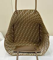 Kitlife Fendi Roll FF Pattern Double-sided Tote Bag Beige & Brown 33x22x30cm - 2