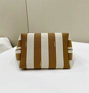 Kitlife Fendi Roll FF Pattern Double-sided Tote Bag Beige & Brown 22x14x18cm - 2
