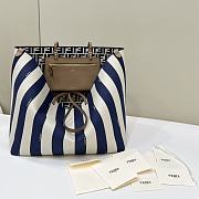Kitlife Fendi Roll FF Pattern Double-sided Tote Bag Beige & Blue 33x22x30cm - 6