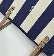 Kitlife Fendi Roll FF Pattern Double-sided Tote Bag Beige & Blue 22x14x18cm - 4