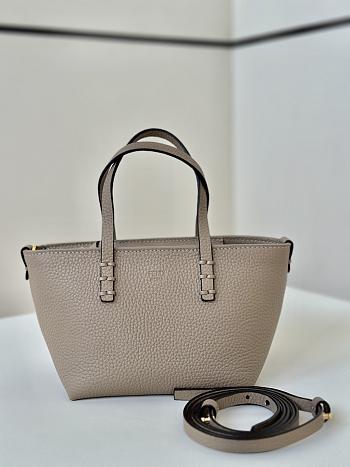 Kitlife Fendi Roll Mini Leather Tote in Grey 8655C 15.5x11x13cm