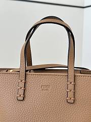 Kitlife Fendi Roll Mini Leather Tote in Brown 8655C 15.5x11x13cm - 6