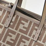 Kitlife Fendi Roll Mini FF Jacquard & Leather Tote Beige 8655C 15.5x11x13cm - 5