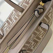 Kitlife Fendi Roll Mini FF Jacquard & Leather Tote Beige 8655C 15.5x11x13cm - 2