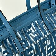 Kitlife Fendi Roll Mini FF Jacquard & Leather Tote Blue 8655C 15.5x11x13cm - 4