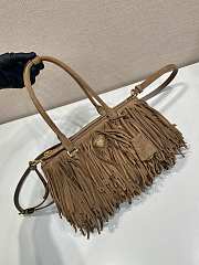 Kitlife Prada Galleria Tassel Bag Brown Suede Leather 1BA457 30x14x10.5cm - 6