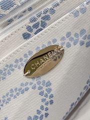 Kitlife Chanel Flap Bag Printed Denim & Gold-Tone Metal  White & Blue 15x24x6.5cm - 6
