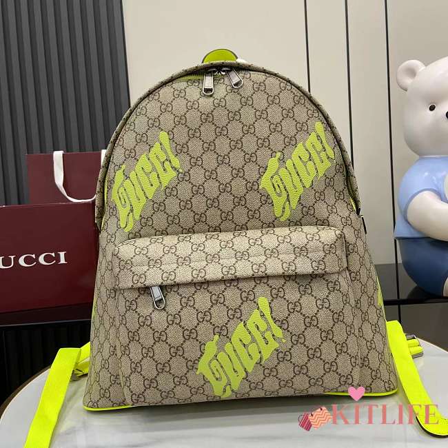 Kitlife Gucci Backpack With Green Print 834466 36.5x41x18cm - 1