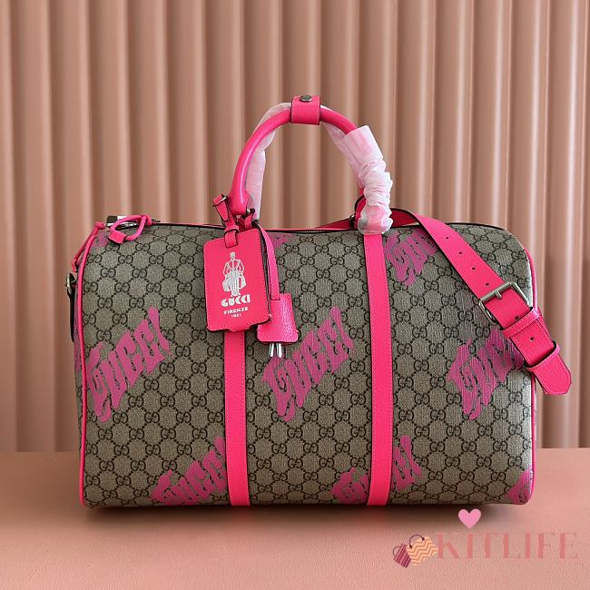 Kitlife Gucci Duffle Bag With Pink Print 834962 44x29x23cm - 1