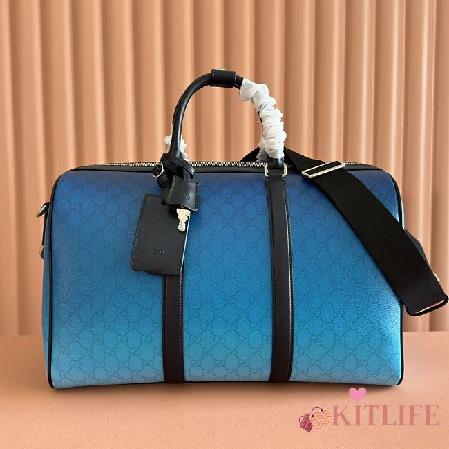 Kitlife Gucci Chroma Duffle Bag Gradient blue GG Monogram 835688 30x45x24.5cm - 1