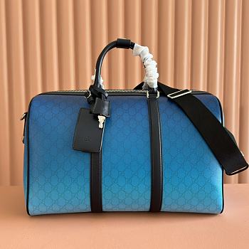 Kitlife Gucci Chroma Duffle Bag Gradient blue GG Monogram 835688 30x45x24.5cm