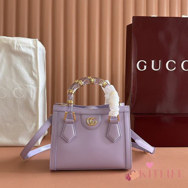 Kitlife Gucci Diana Small Tote Bag Purple 832936 20x16x10cm - 1