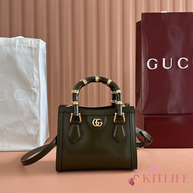 Kitlife Gucci Diana Small Tote Bag Dark Green 832936 20x16x10cm - 1