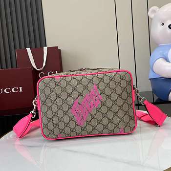 Kitlife Gucci Crossbody Bag With Pink Print 27x18x7.5cm