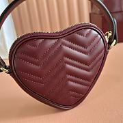 Kitlife Gucci GG Marmont Hear Bag Red 837753 13.5x11.5x2.5cm - 4