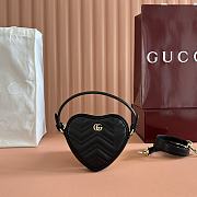 Kitlife Gucci GG Marmont Hear Bag Black 837753 13.5x11.5x2.5cm - 1