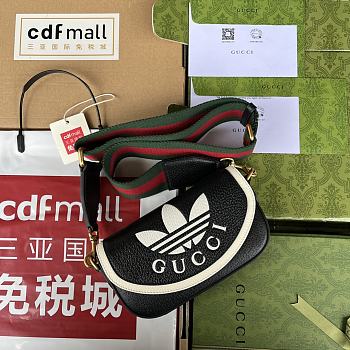 Kitlife Gucci x Adidas Flap Shoulder Bag Black 727791 20.5x12x5.5cm