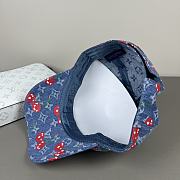 Kitlife Louis Vuitton Baseball Cap Blue Denim With Cherry  - 5