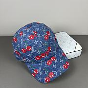 Kitlife Louis Vuitton Baseball Cap Blue Denim With Cherry  - 3