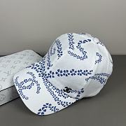 Kitlife Chanel Printed Denim Baseball Cap in White - 2