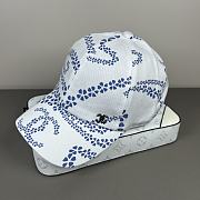 Kitlife Chanel Printed Denim Baseball Cap in White - 4