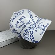 Kitlife Chanel Printed Denim Baseball Cap in White - 5