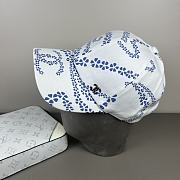 Kitlife Chanel Printed Denim Baseball Cap in White - 6