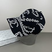 Kitlife Chanel Printed Denim Baseball Cap in Black - 1