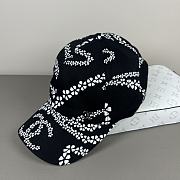 Kitlife Chanel Printed Denim Baseball Cap in Black - 4