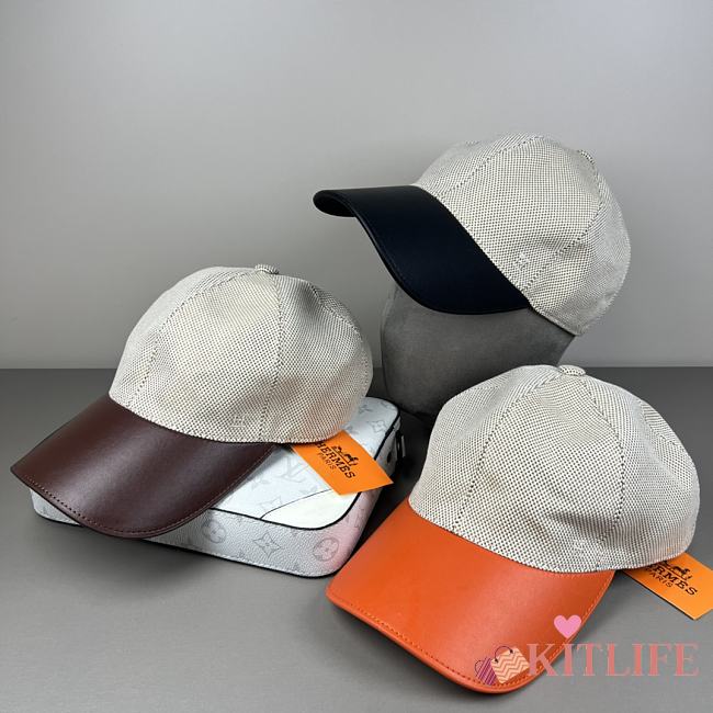 Kitlife Hermes Classic H Baseball Cap in Orange / Black / Dark Brown - 1