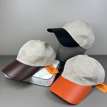Kitlife Hermes Classic H Baseball Cap in Orange / Black / Dark Brown