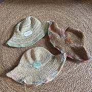 Kitlife Louis Vuitton 2025 Rainbow Straw Bucket Hat in Green / Beige / Brown - 1