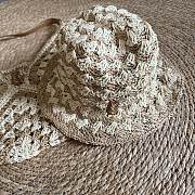 Kitlife Saint Laurent 2025 Straw Bucket Hat in Black / Beige - 2