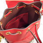 Kitlife Valentino VLogo Signature Walk Red Calfskin Bucket Bag 15x20x10cm - 2